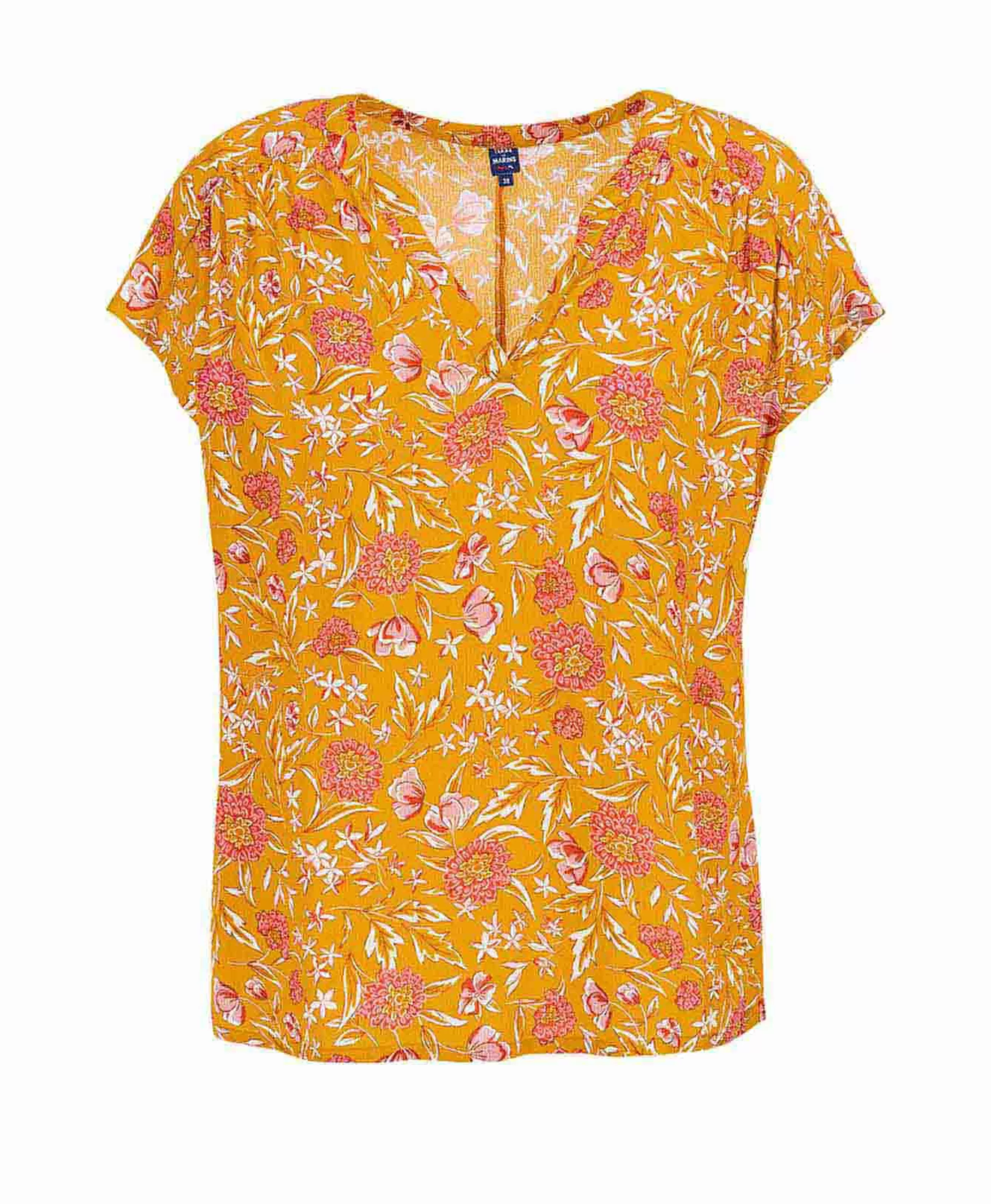 BLOUSE MC IMPRIME JAUNE OSBLO*Terre de Marins Fashion