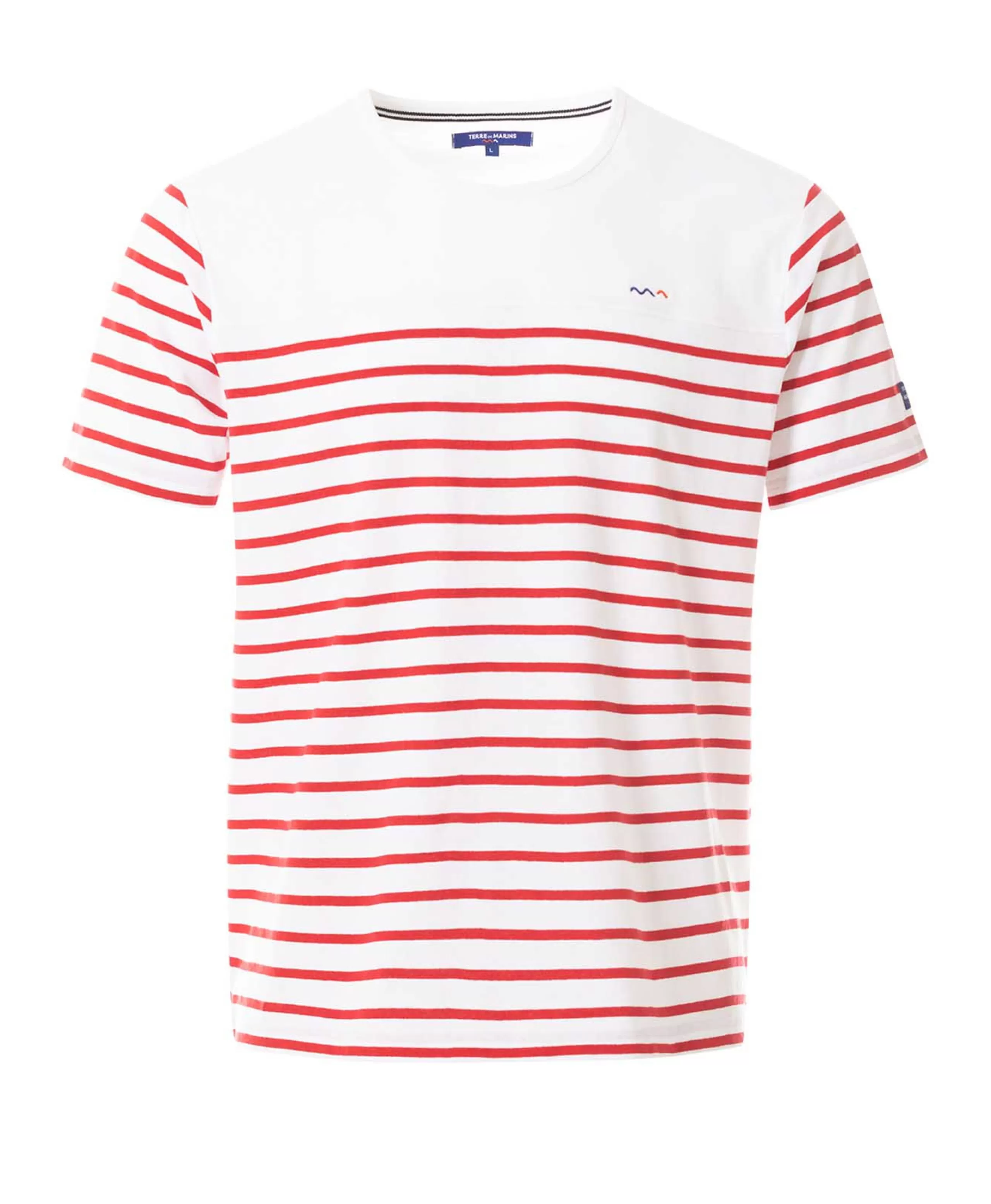 MARINIERE MC FOND BLANC RAYE ROUGE GASPAR*Terre de Marins Store