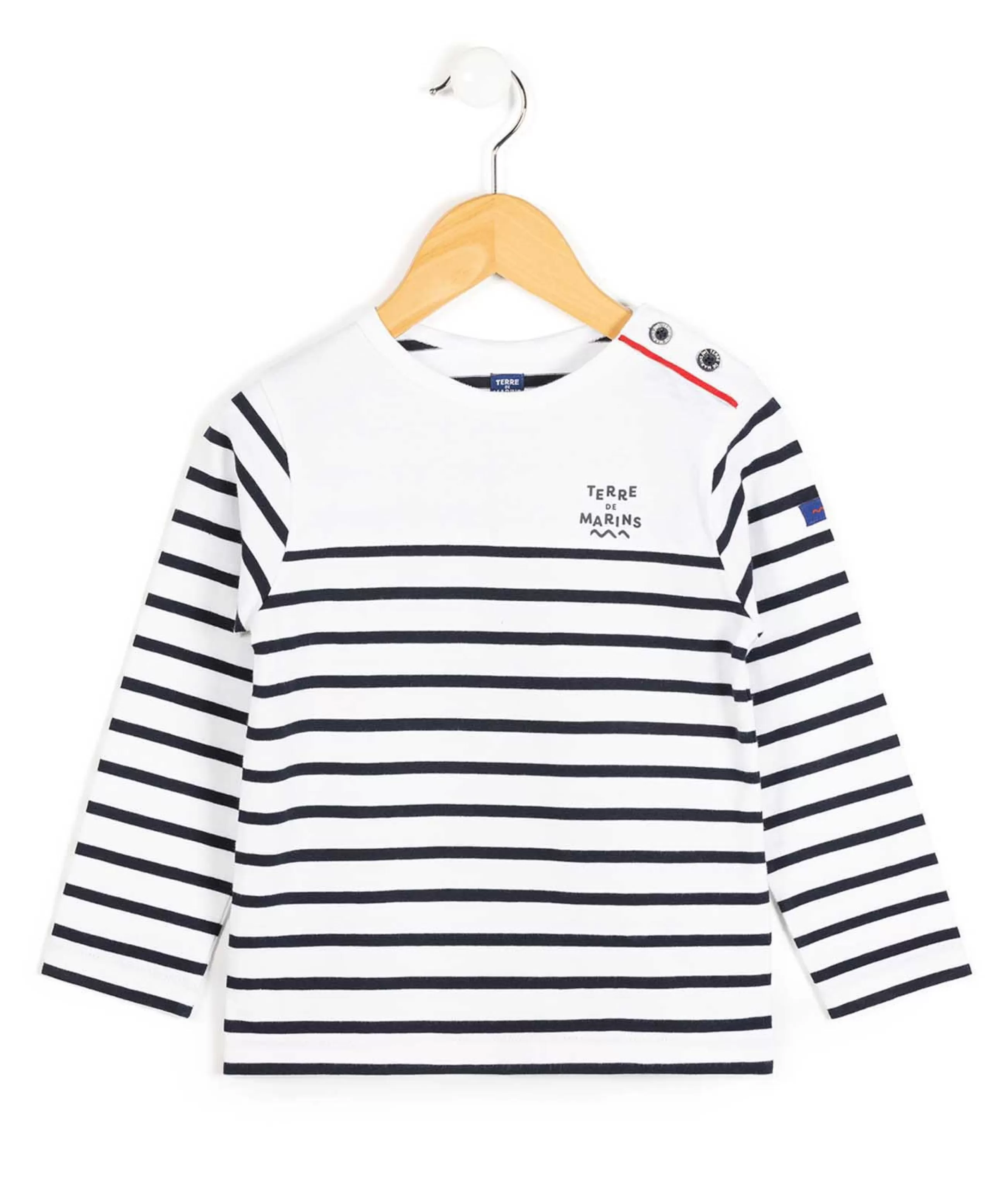 MARINIERE ML FOND BLANC OPT RAYE MARINE CABATAGE*Terre de Marins Clearance