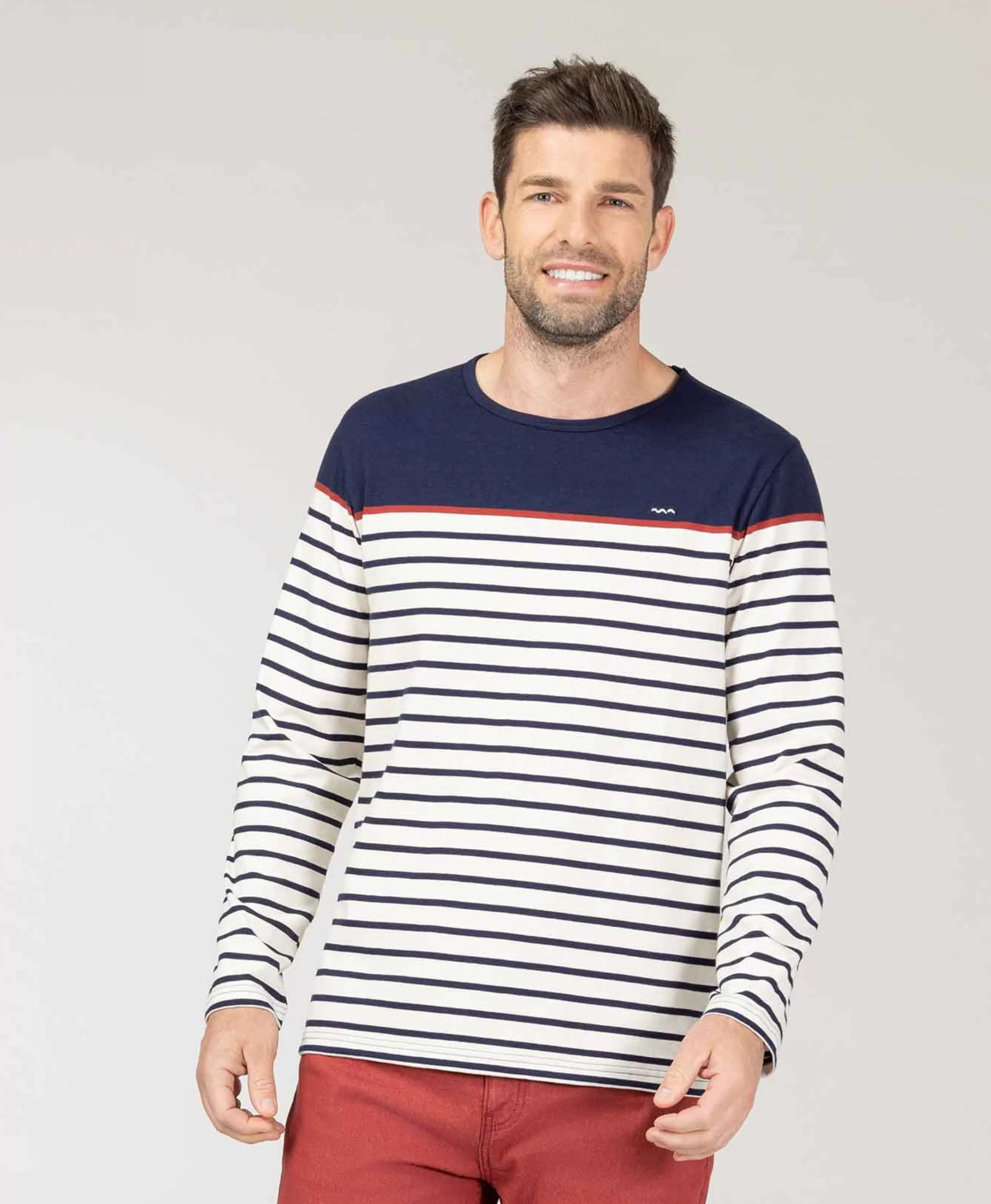 MARINIERE ML FOND GREGE RAYE INDIGO MARITAGE*Terre de Marins Sale