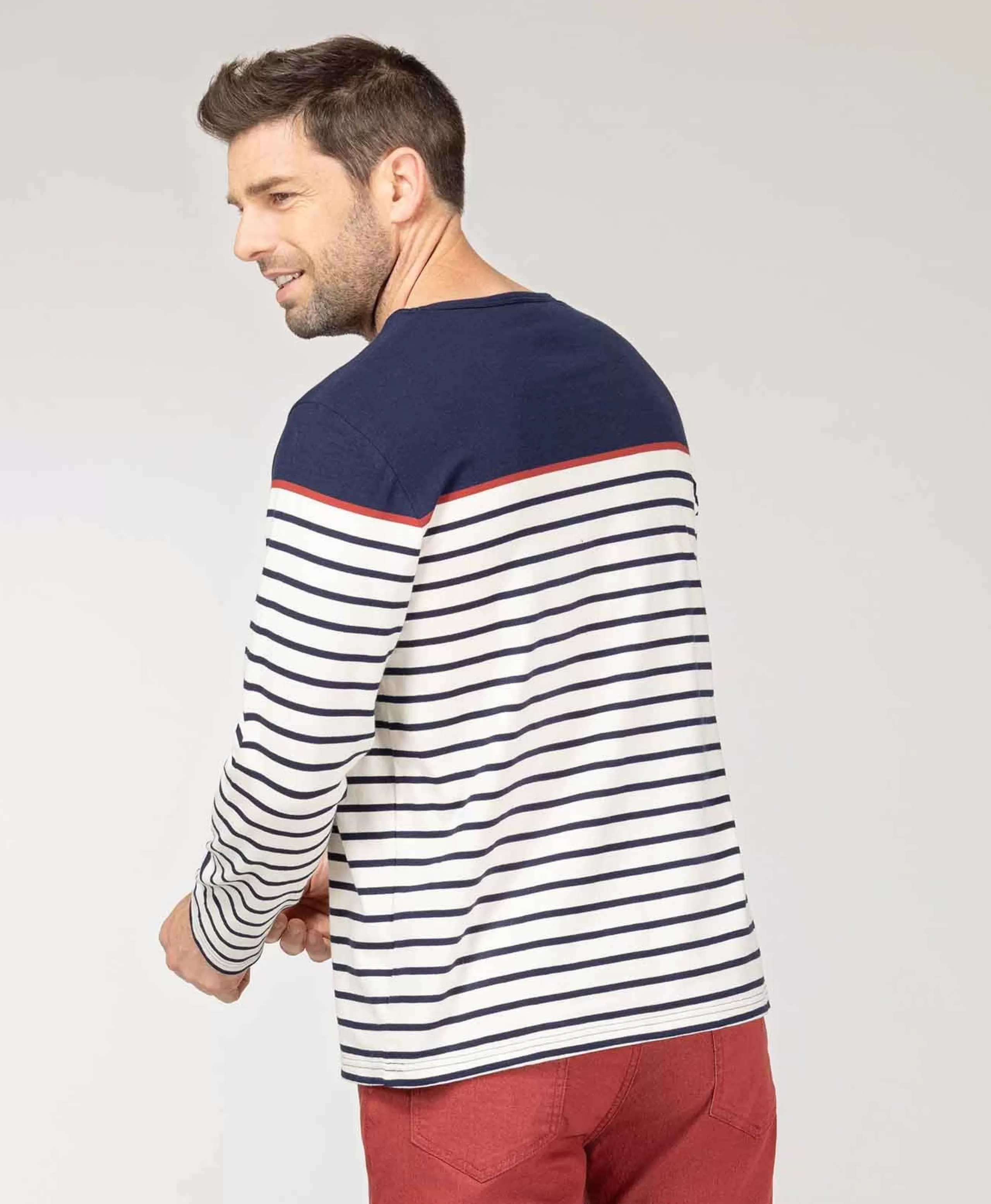 MARINIERE ML FOND GREGE RAYE INDIGO MARITAGE*Terre de Marins Sale
