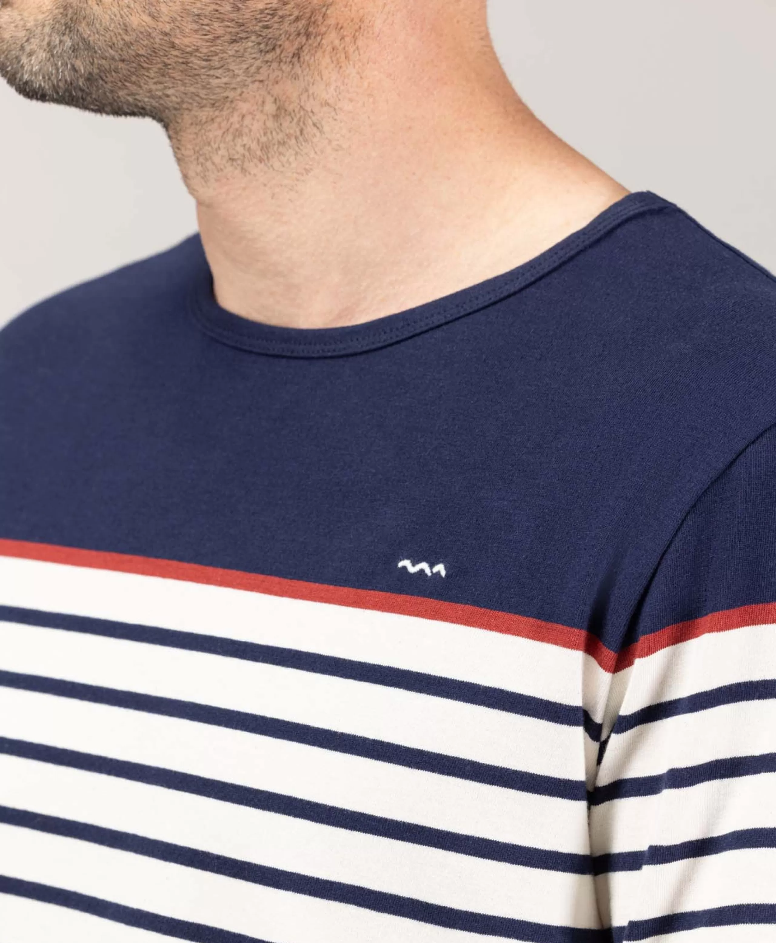 MARINIERE ML FOND GREGE RAYE INDIGO MARITAGE*Terre de Marins Sale