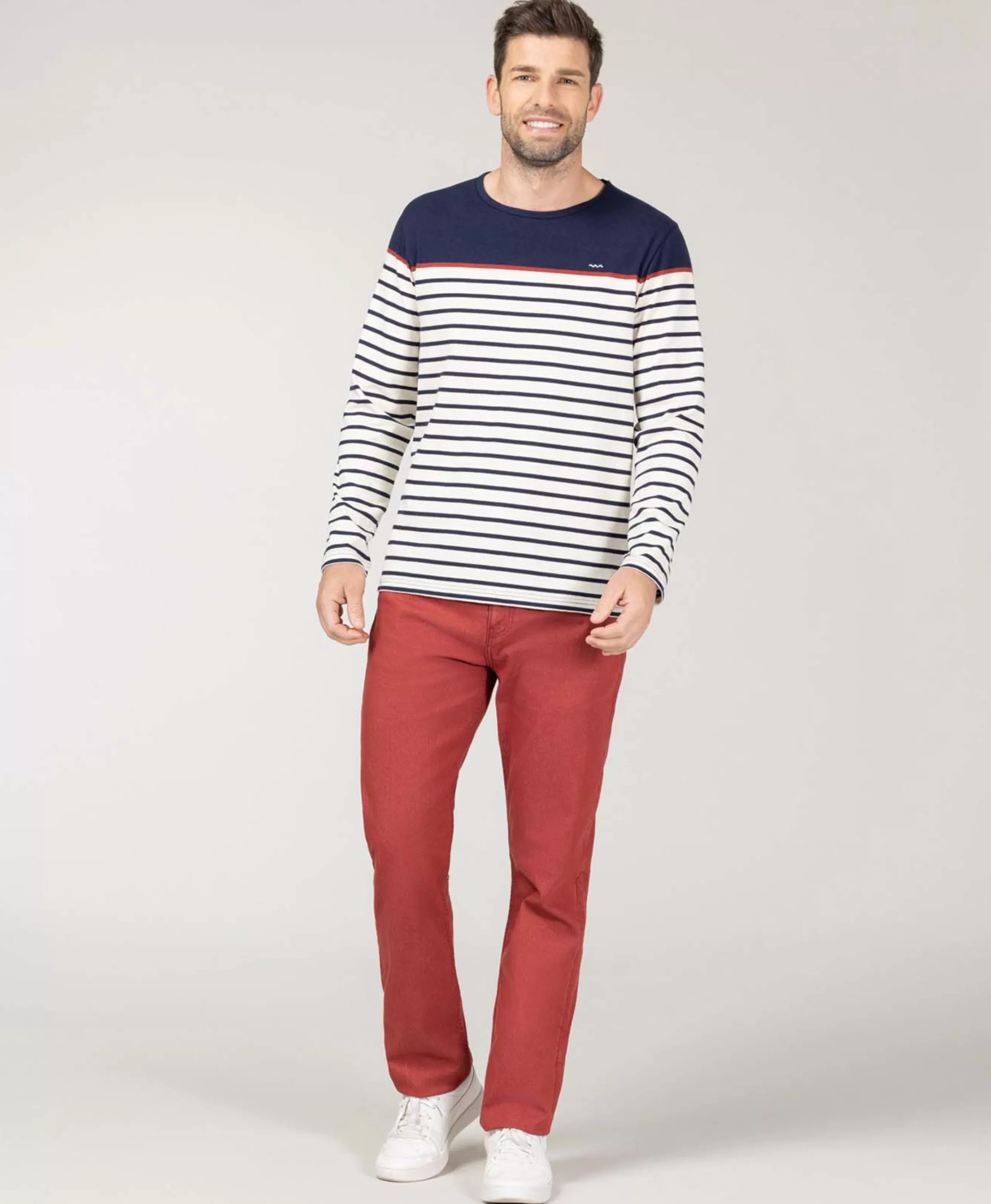 MARINIERE ML FOND GREGE RAYE INDIGO MARITAGE*Terre de Marins Sale