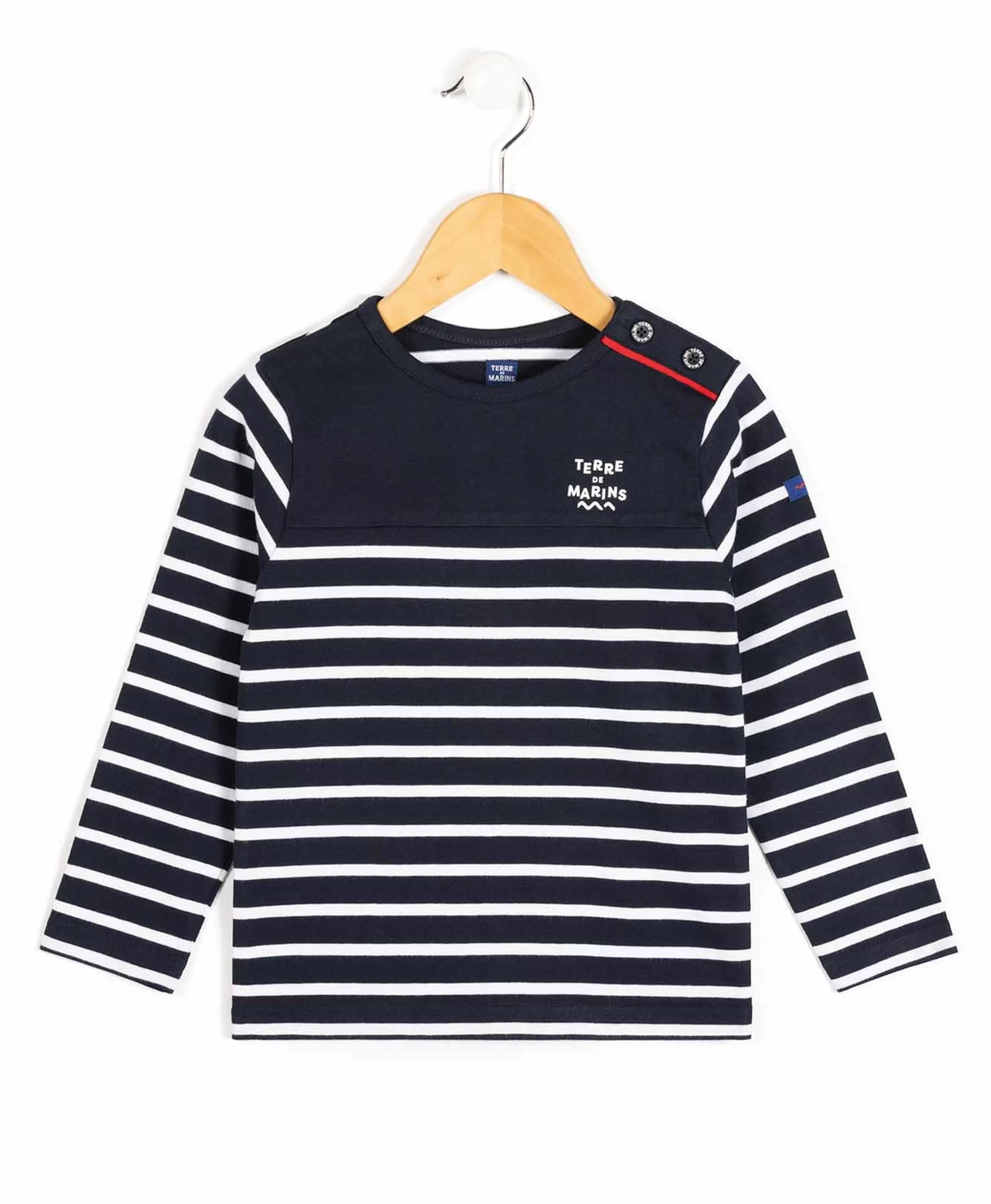 MARINIERE ML FOND MARINE RAYE BLANC OPT CABATAGE*Terre de Marins Best