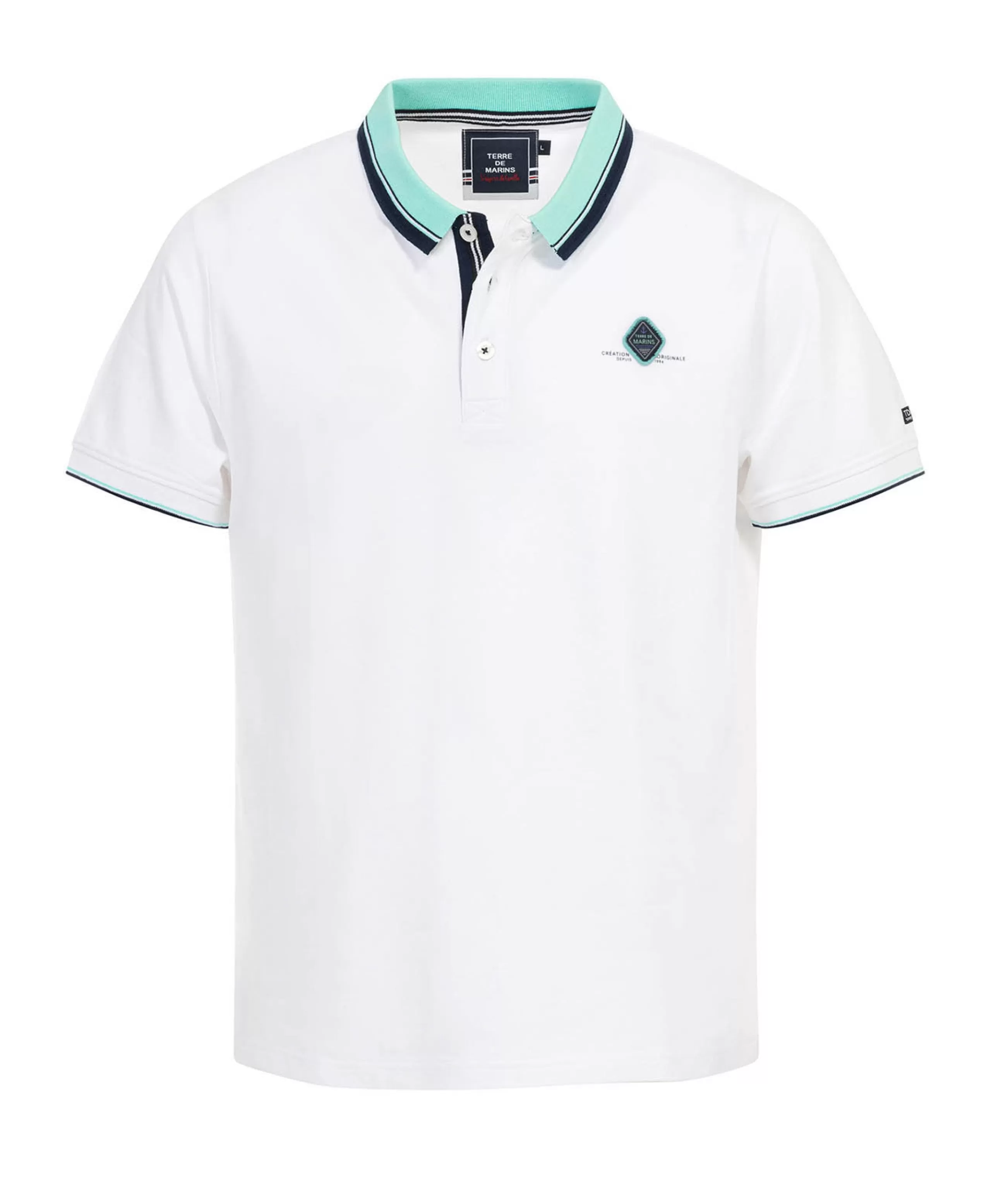 POLO MC BLANC OPTIQUE GARINY*Terre de Marins Outlet