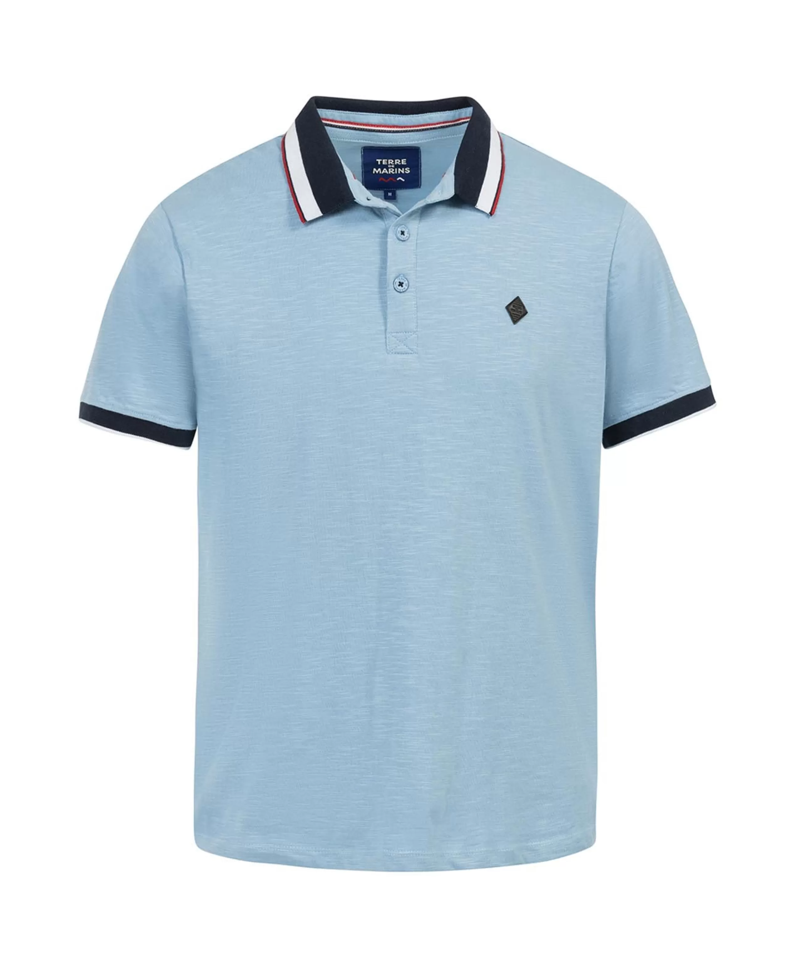 POLO MC BLEU CIEL CALALA*Terre de Marins Flash Sale