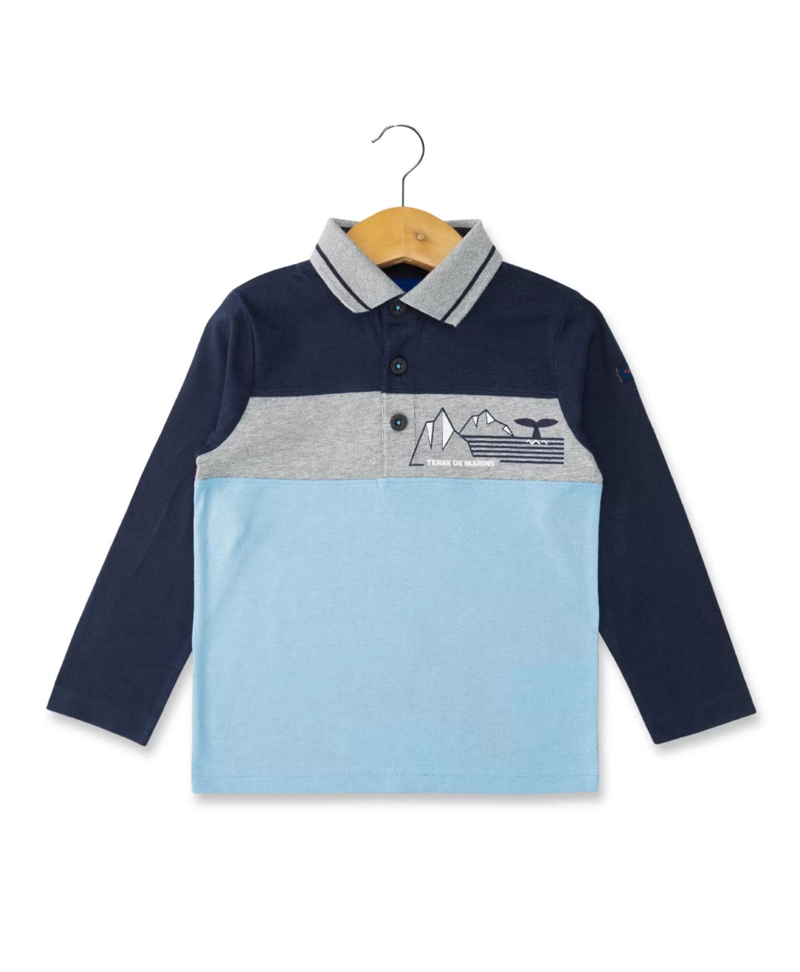 POLO ML BLEU GLACIER ODECOU*Terre de Marins Cheap