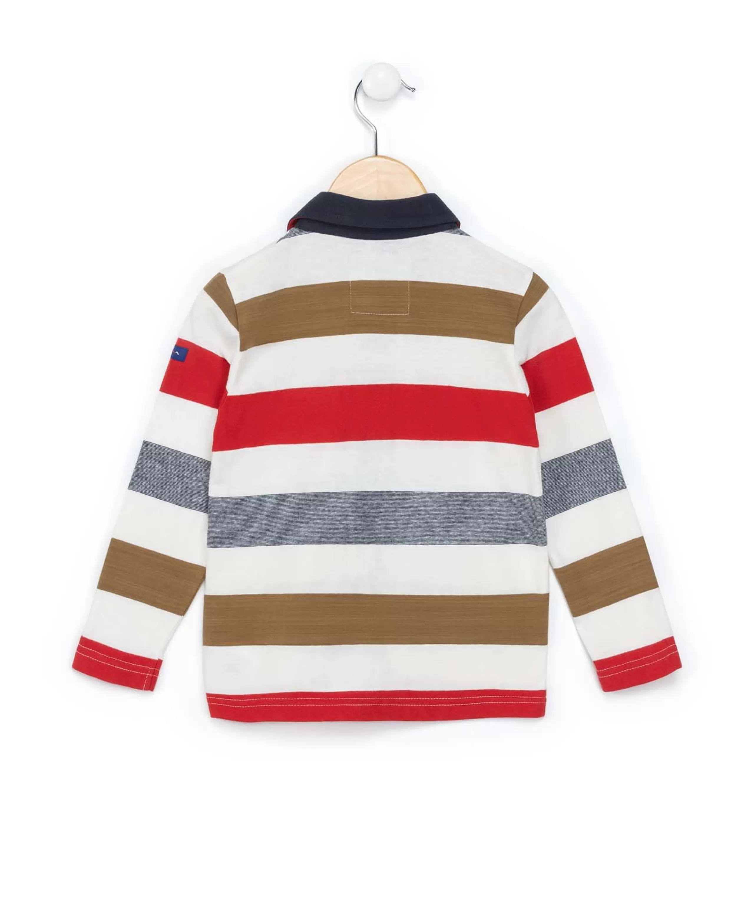 POLO ML FOND NATUREL RAYE MULTICOLORE BATURO*Terre de Marins Flash Sale