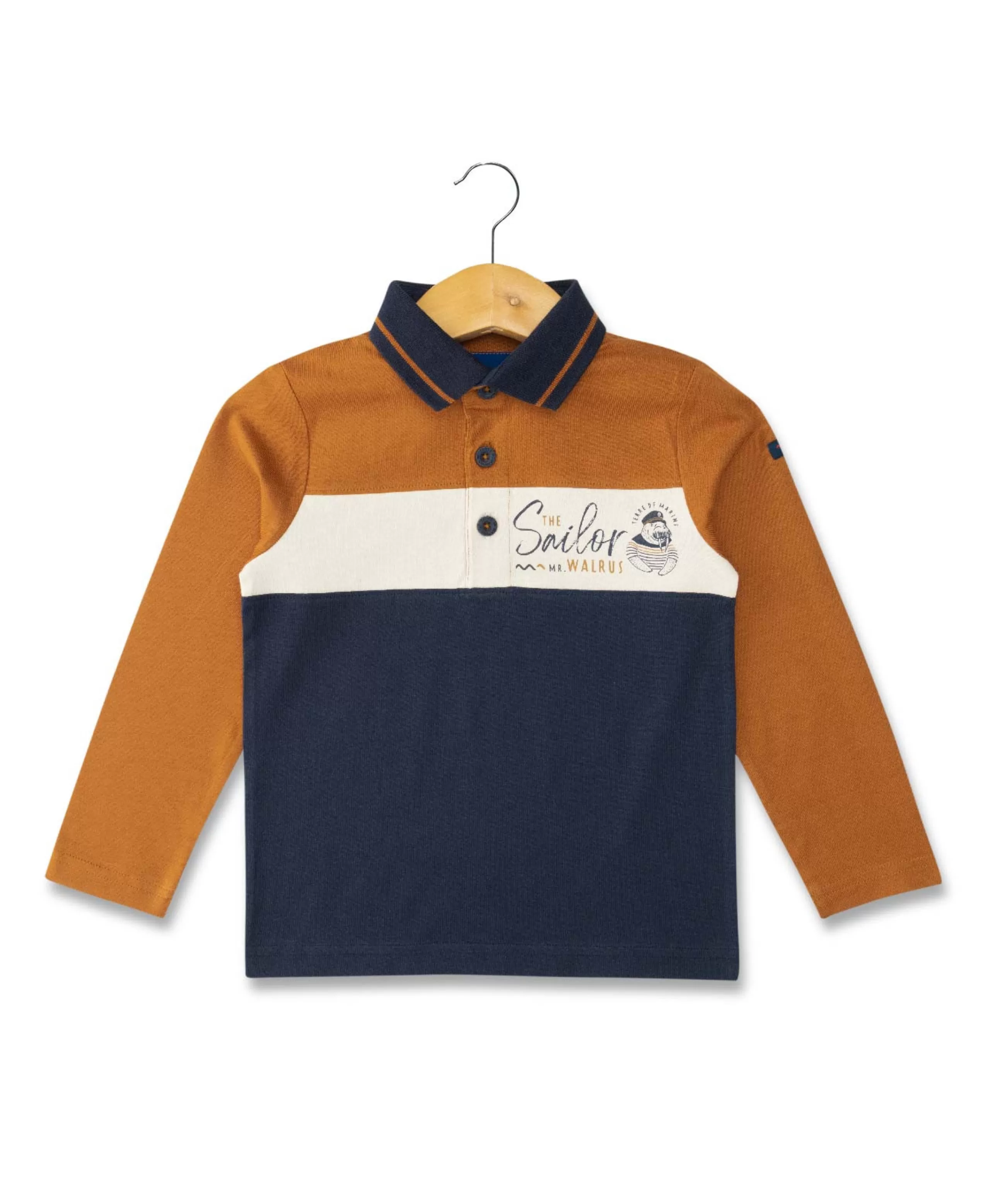 POLO ML INDIGO ODECOU*Terre de Marins Hot