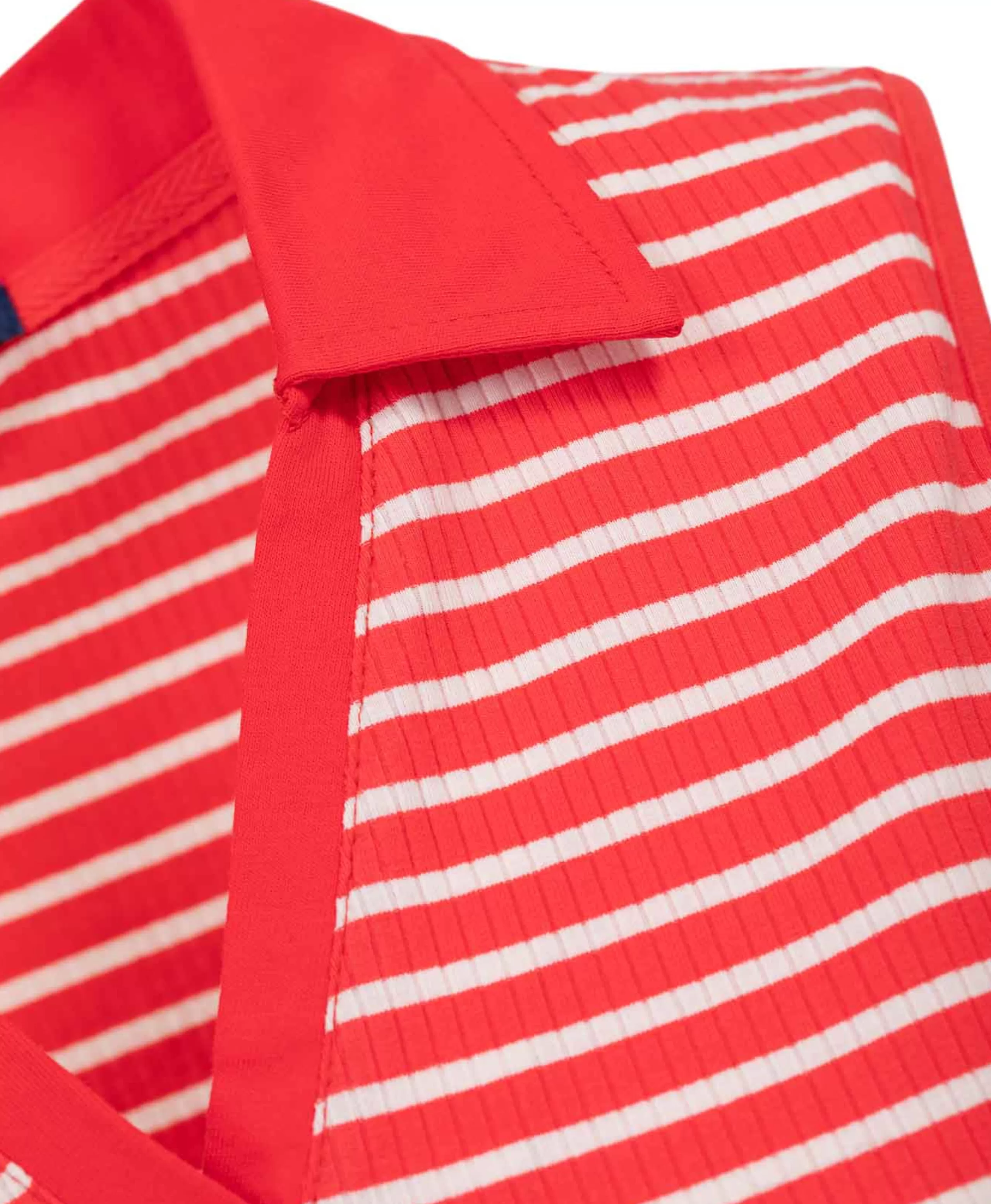 POLO SsM FOND ROUGE RAYE BLANC CADY Polo F FOND ROU*Terre de Marins Sale