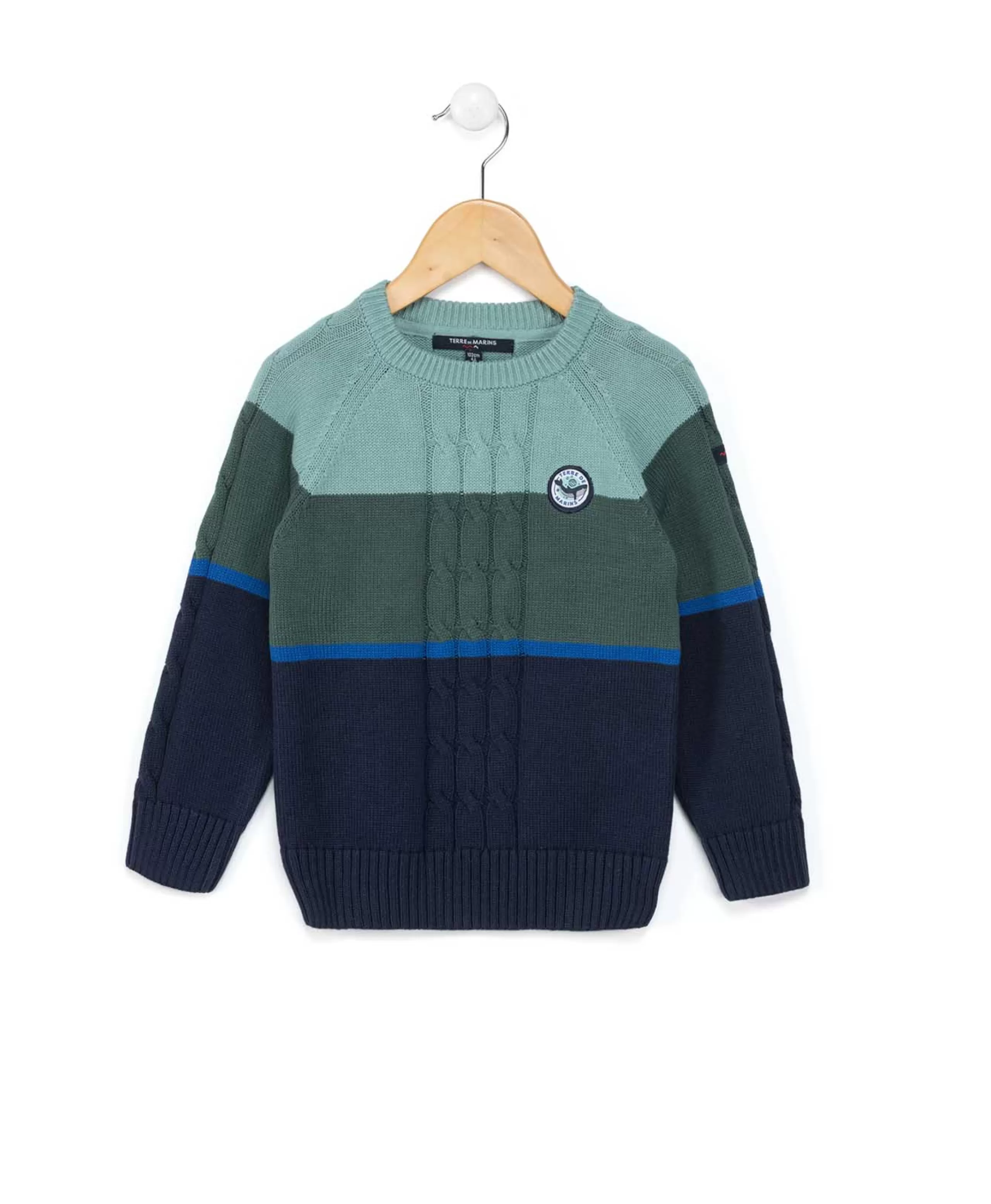 PULL BLEU / VERT BULI*Terre de Marins Cheap