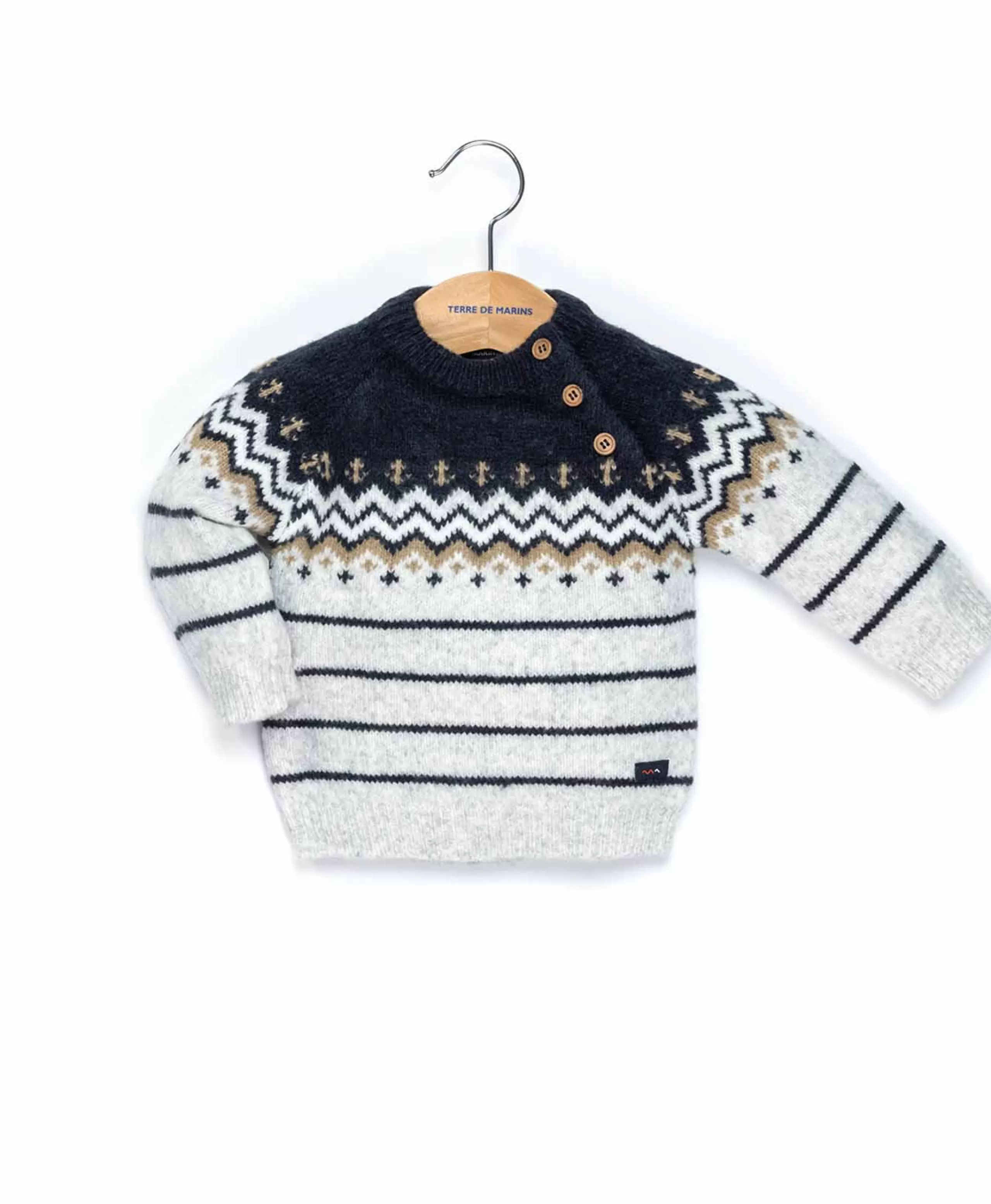 PULL GRIS CHINE PLOUFO*Terre de Marins Discount