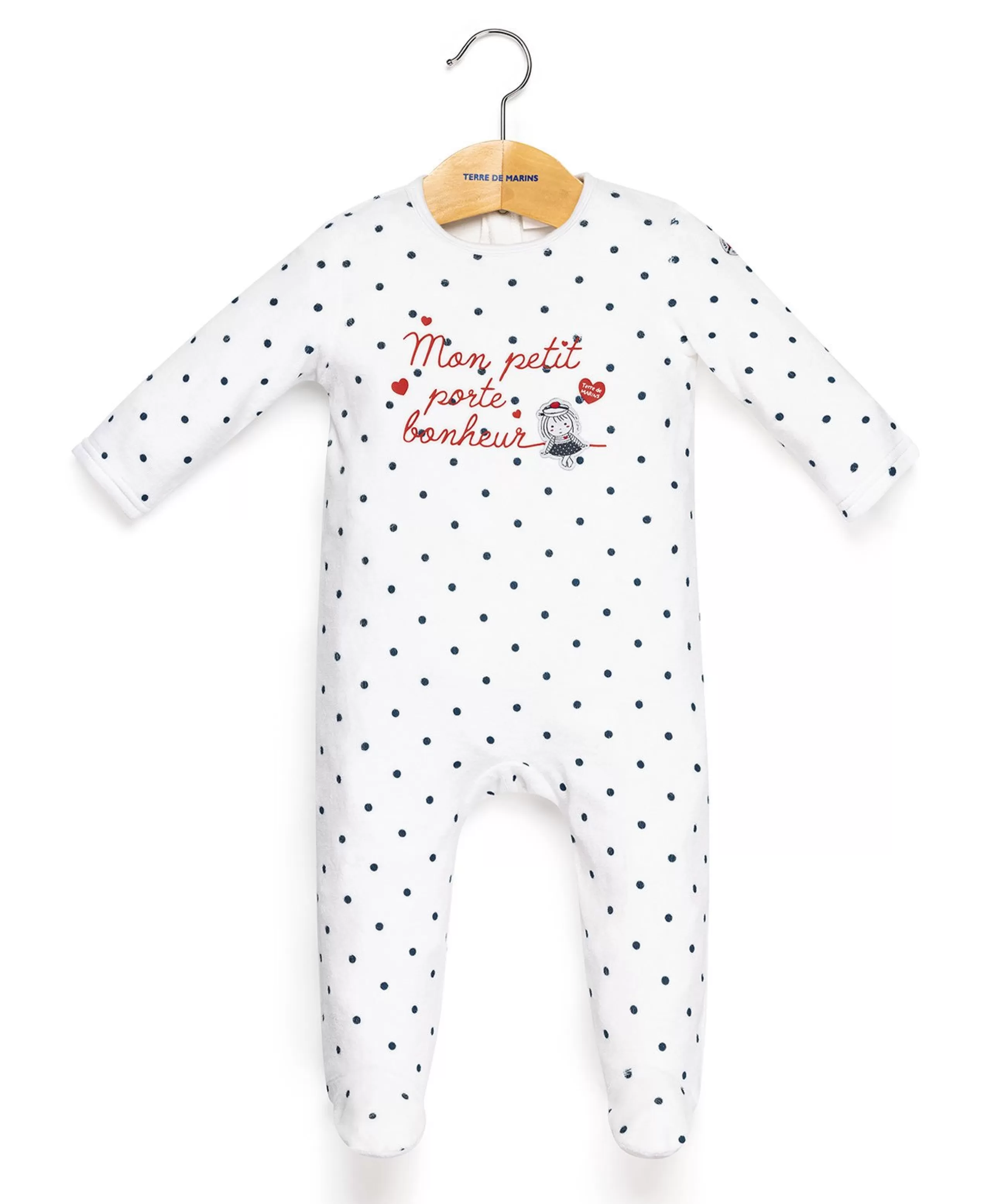 PYJAMA IMPRIME POIS FD OPT BLANC PAZANE*Terre de Marins Hot