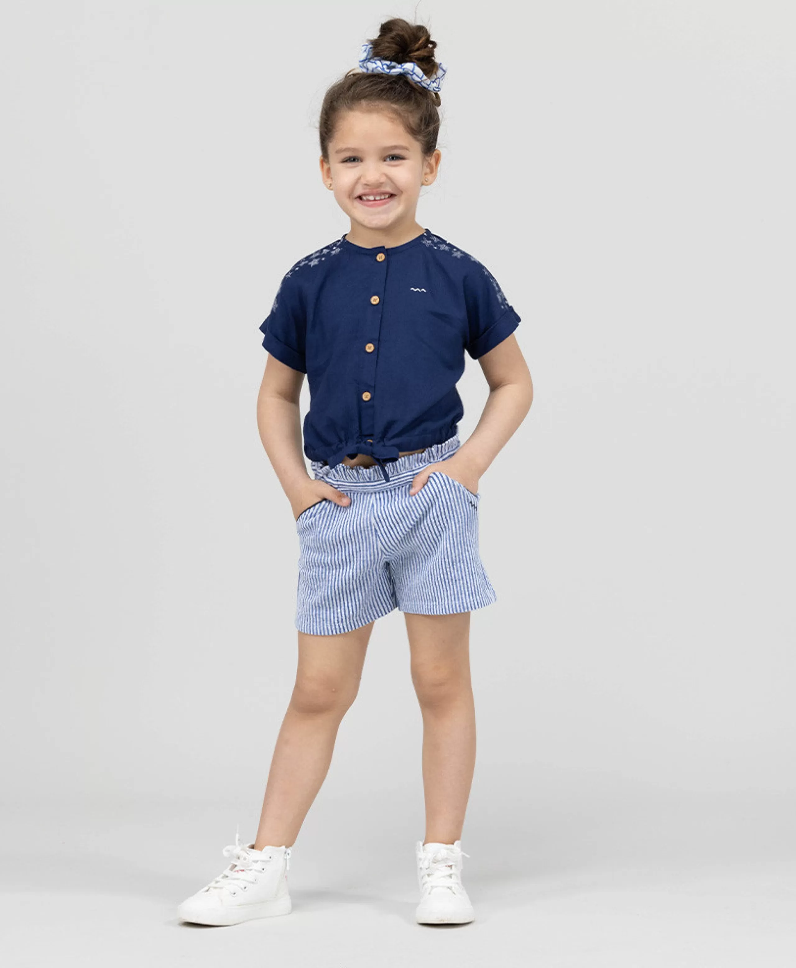 SHORT RAYE BLANC / BLEU QUESSIE*Terre de Marins Sale