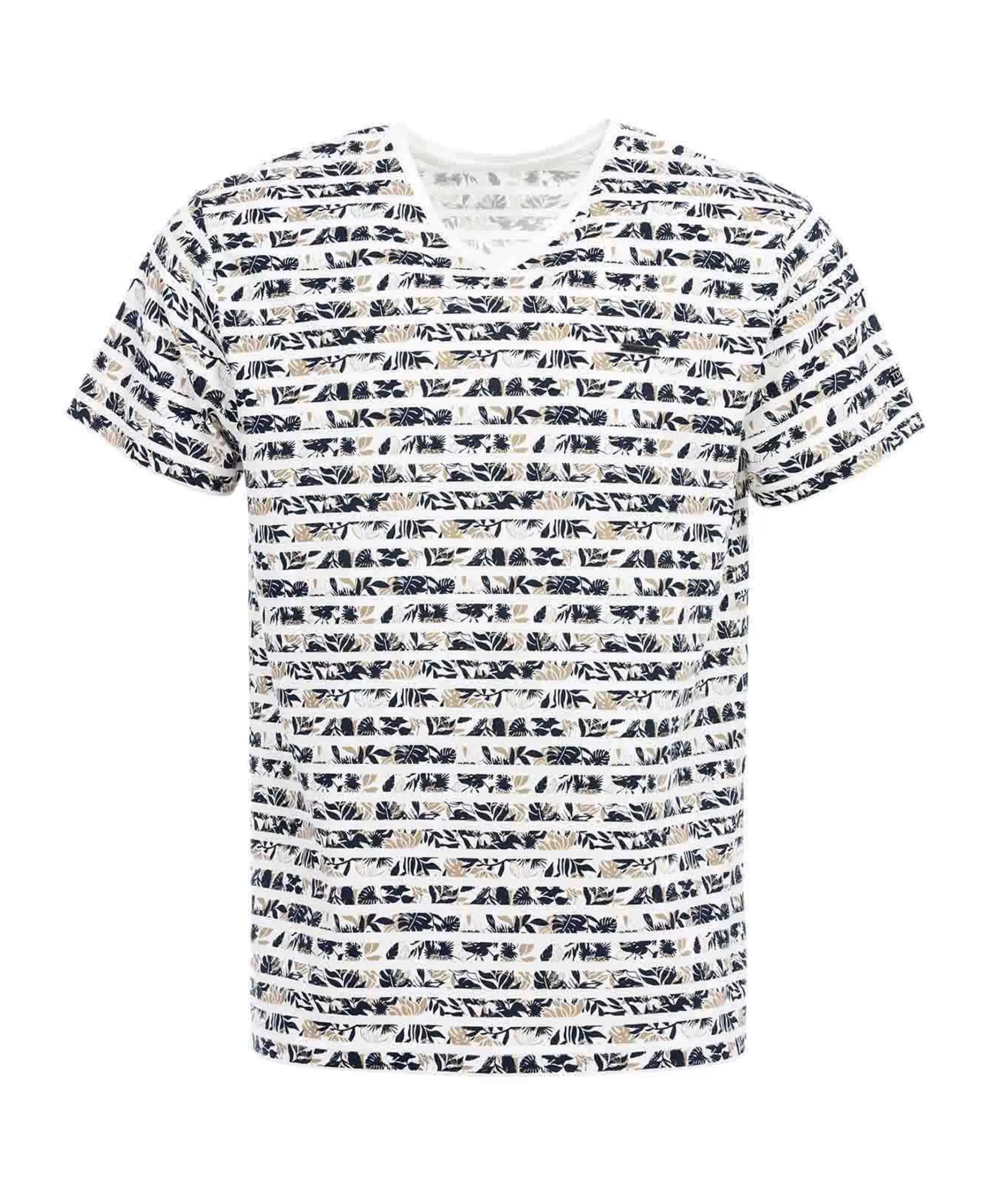 TEE SHIRT MC FOND BLANC RAYE BLEU FARDOL*Terre de Marins Shop