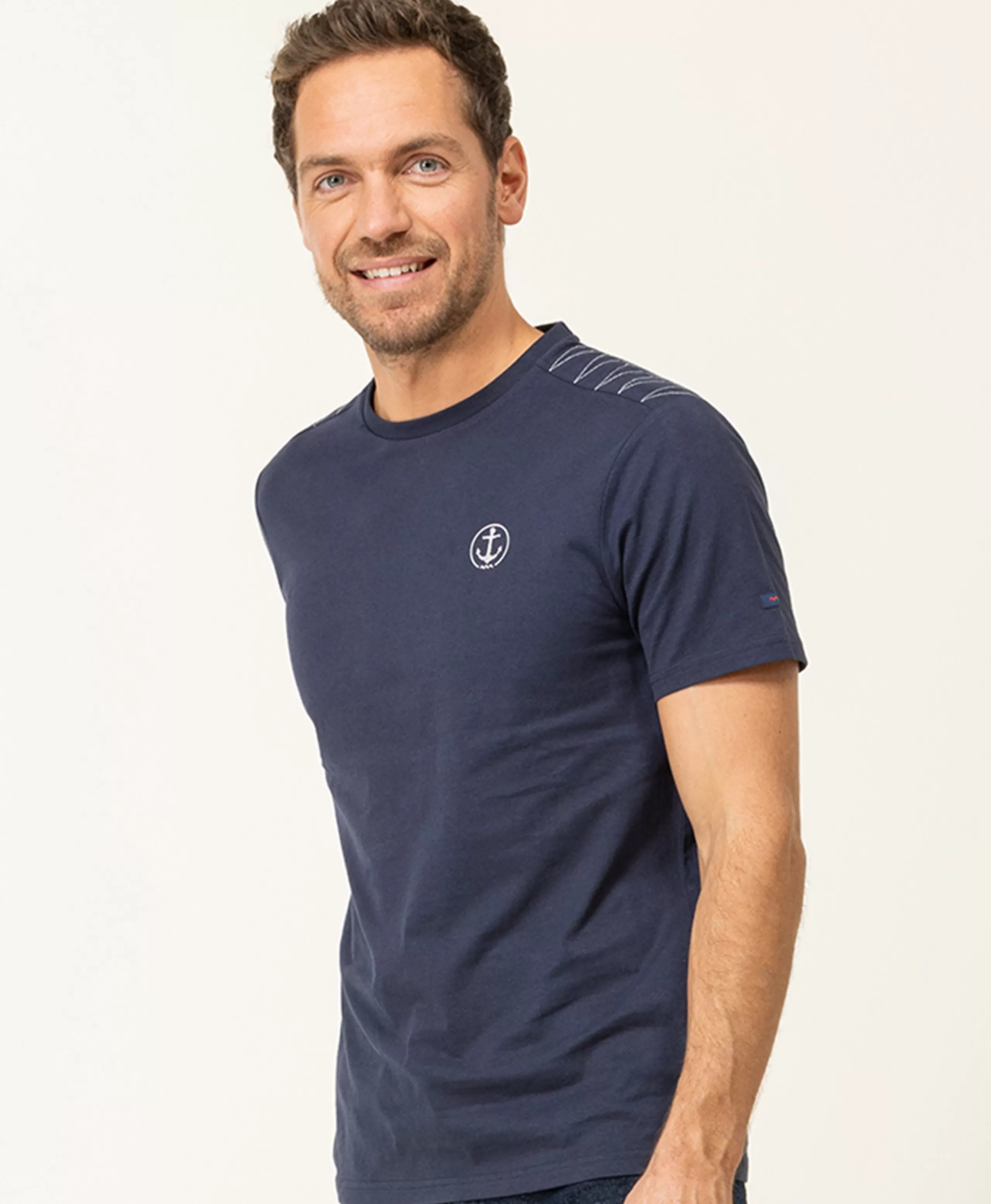 TEE SHIRT MC INDIGO TAPOR*Terre de Marins Cheap