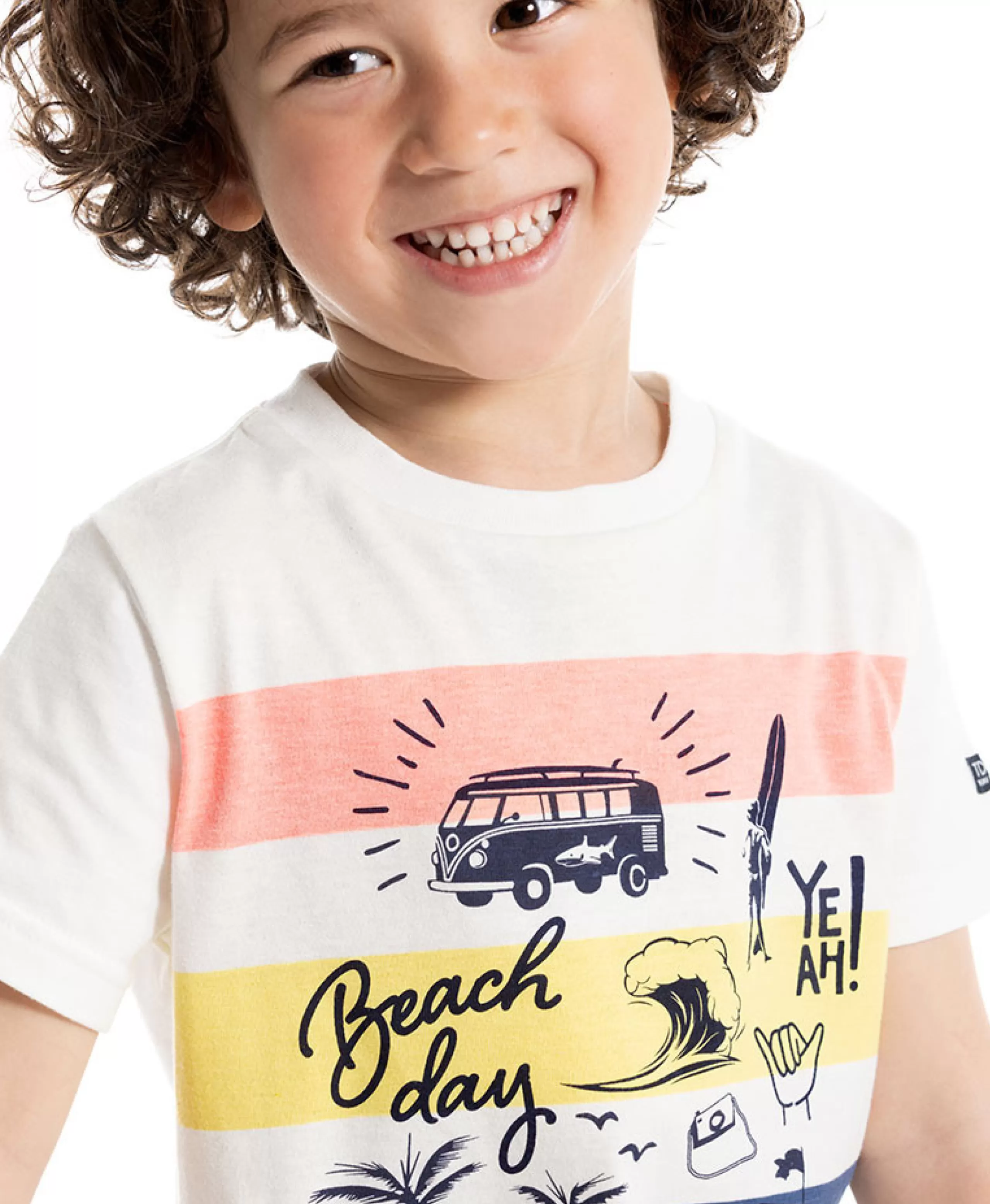 TEE SHIRT MC RAYE MULTICOLORE ELTICO*Terre de Marins Cheap