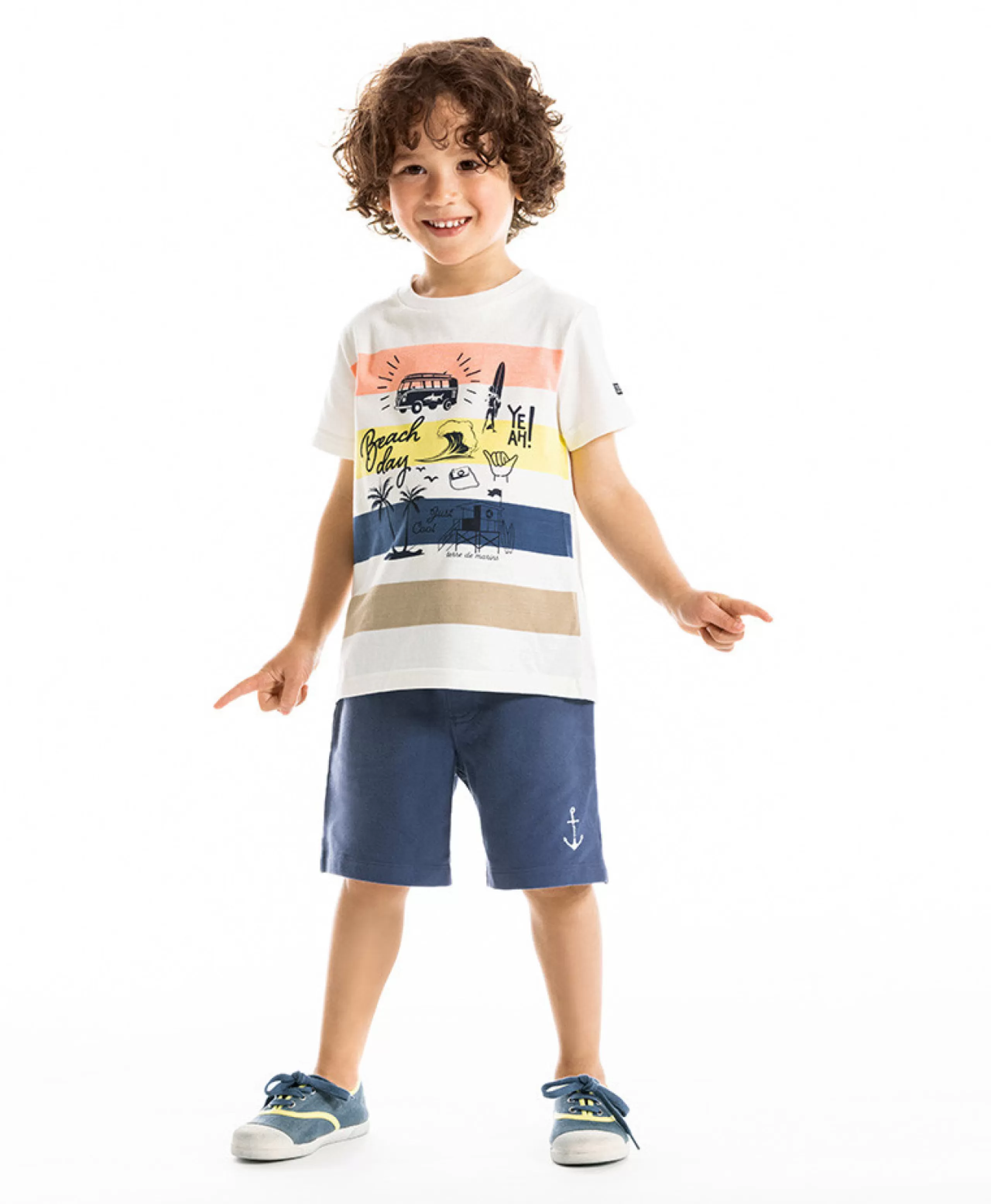 TEE SHIRT MC RAYE MULTICOLORE ELTICO*Terre de Marins Cheap