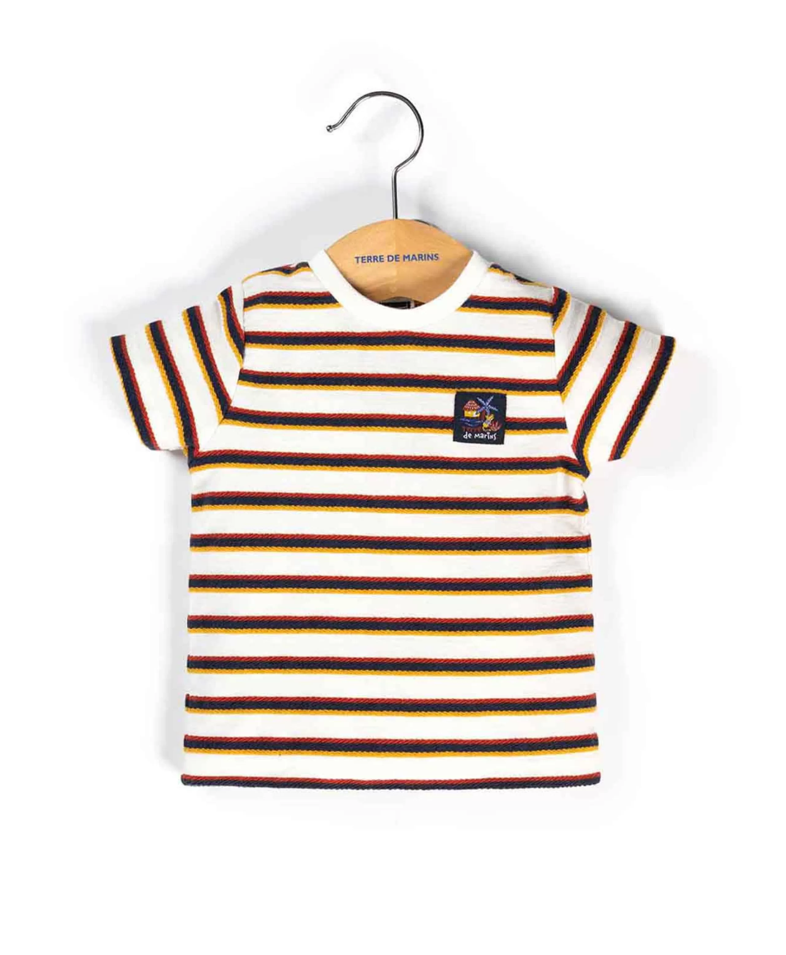TEE SHIRT MC RAYE MULTICOLORE IMATLO*Terre de Marins Best Sale