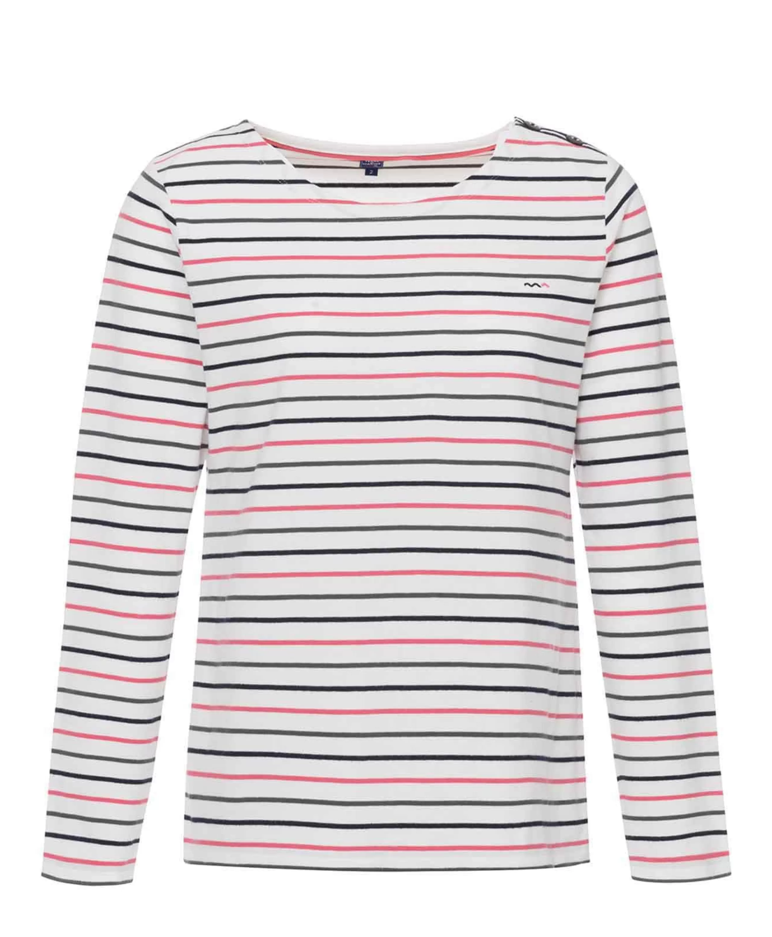 TEE SHIRT ML FOND NATUREL RAYE MULTICOLORE SABIRE*Terre de Marins Best Sale