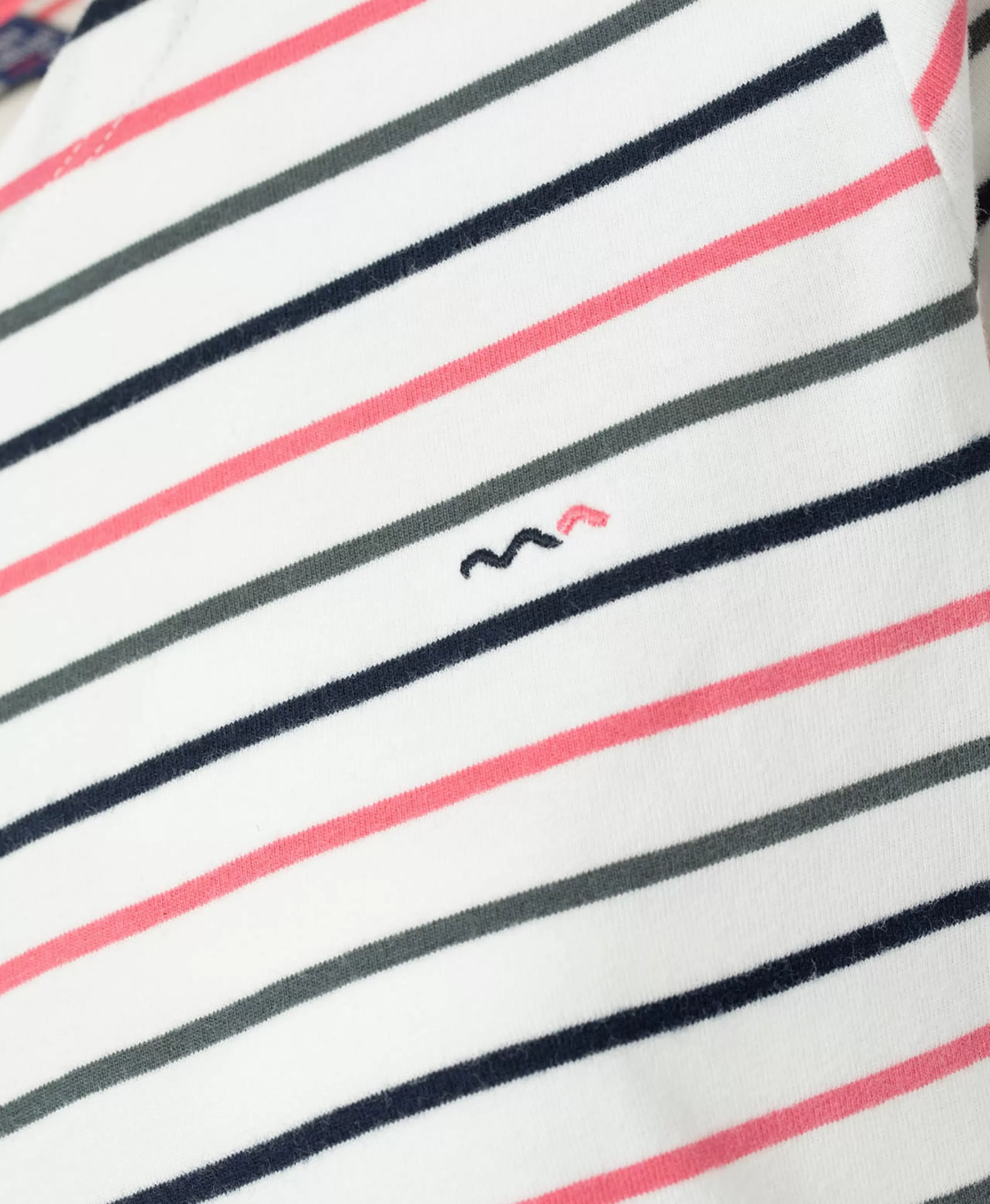 TEE SHIRT ML FOND NATUREL RAYE MULTICOLORE SABIRE*Terre de Marins Best Sale