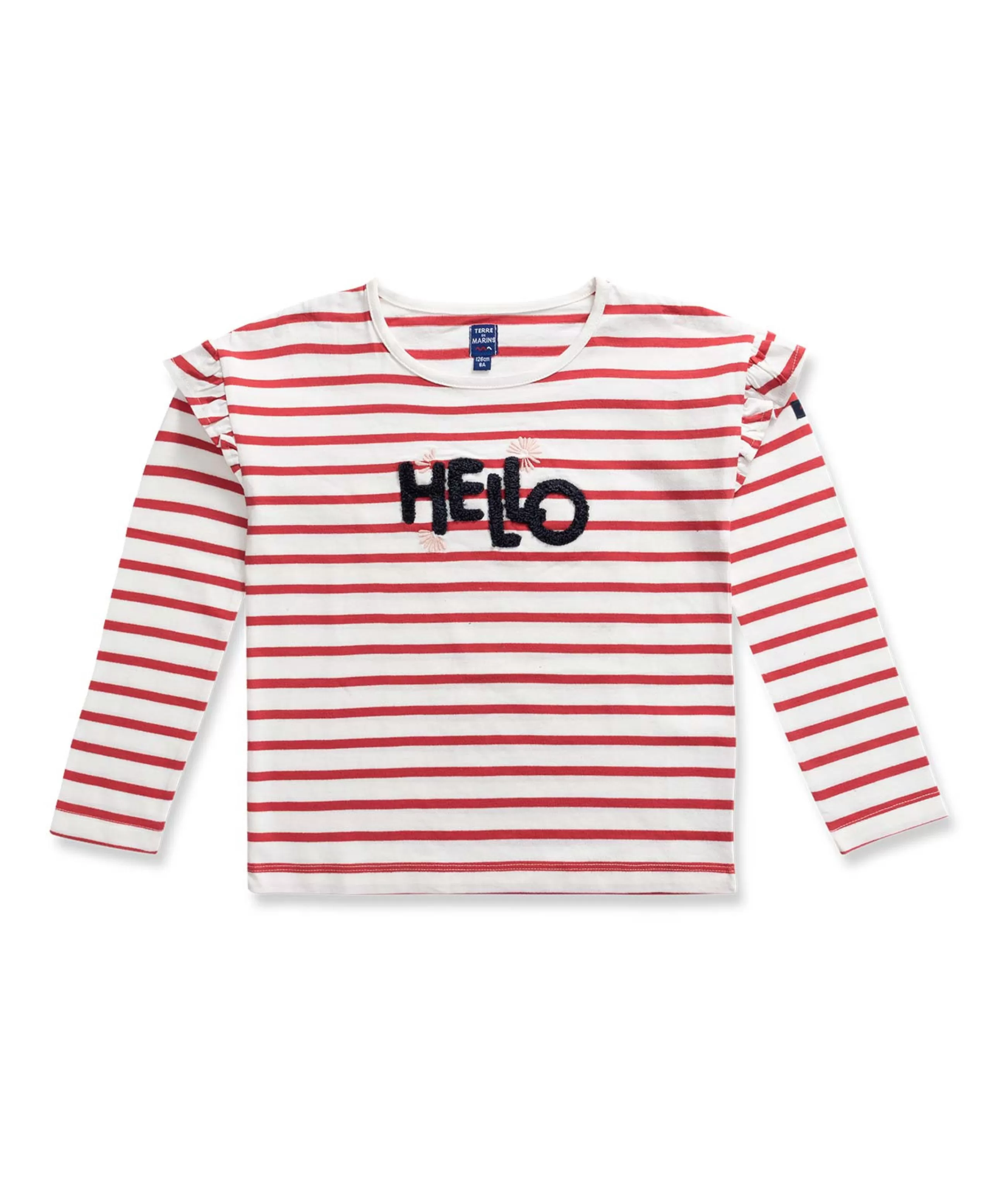 TEE SHIRT ML FOND NATUREL RAYE MULTICOLORE TASIRA*Terre de Marins Shop