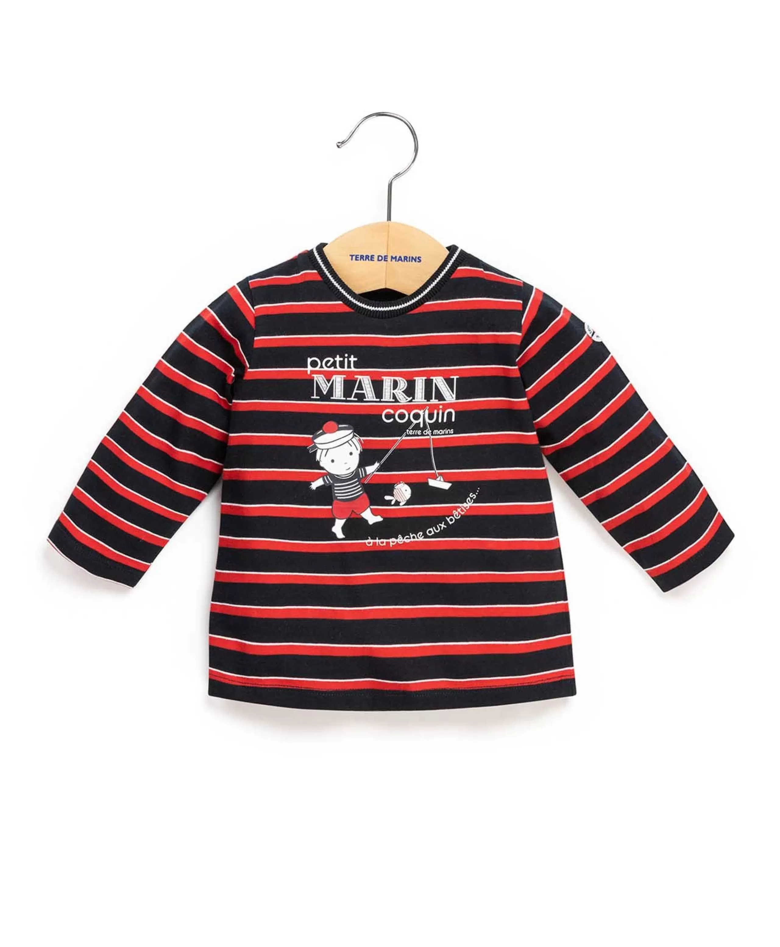 TEE SHIRT ML RAYE MULTICOLORE ETALO*Terre de Marins New