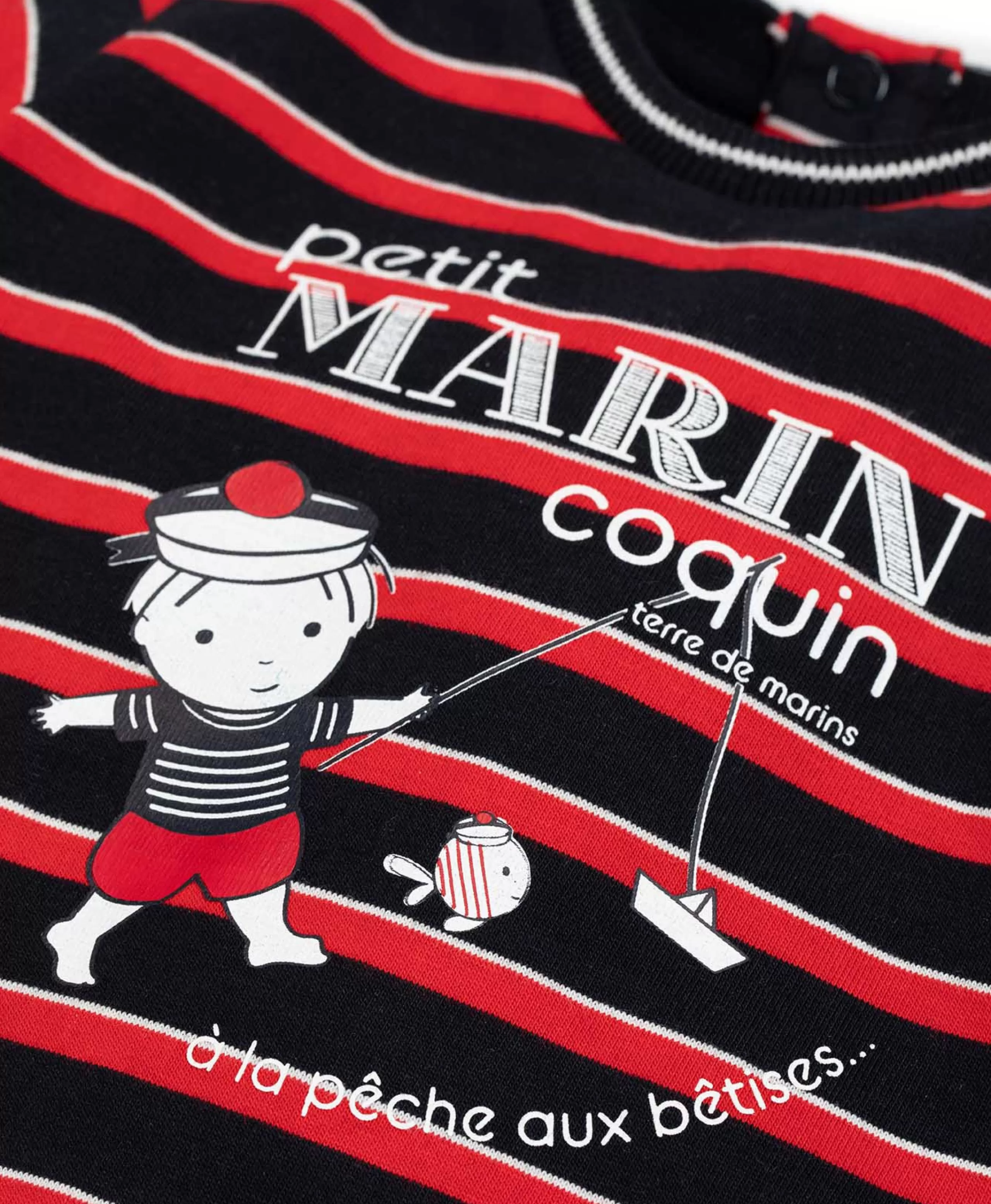 TEE SHIRT ML RAYE MULTICOLORE ETALO*Terre de Marins New
