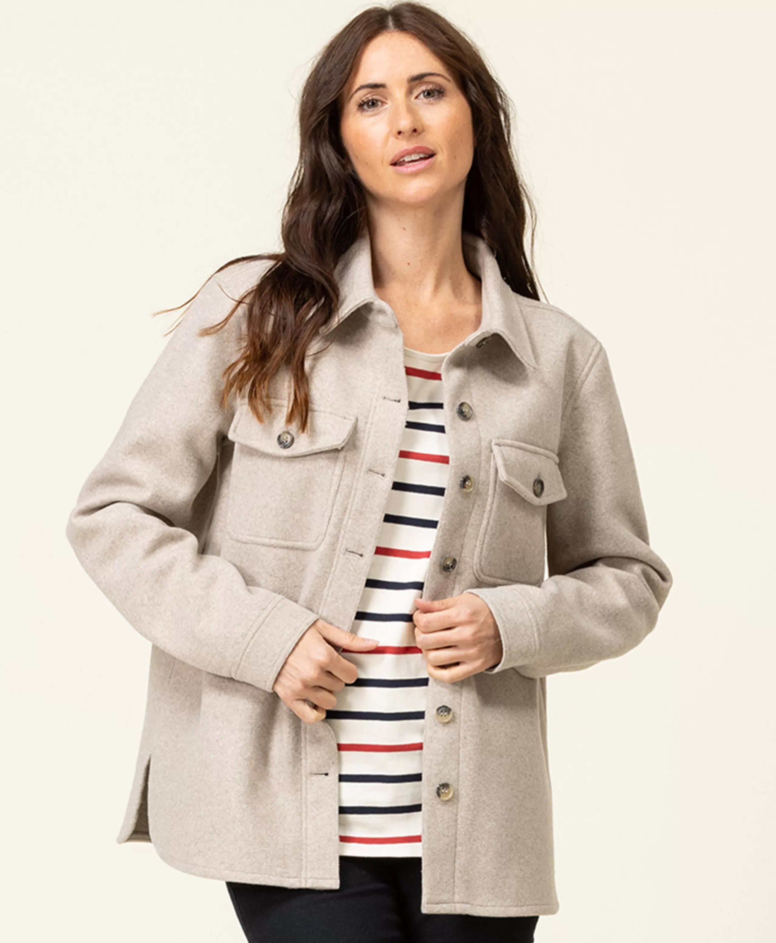 VESTE ML BEIGE CHINE VERDIE*Terre de Marins Outlet