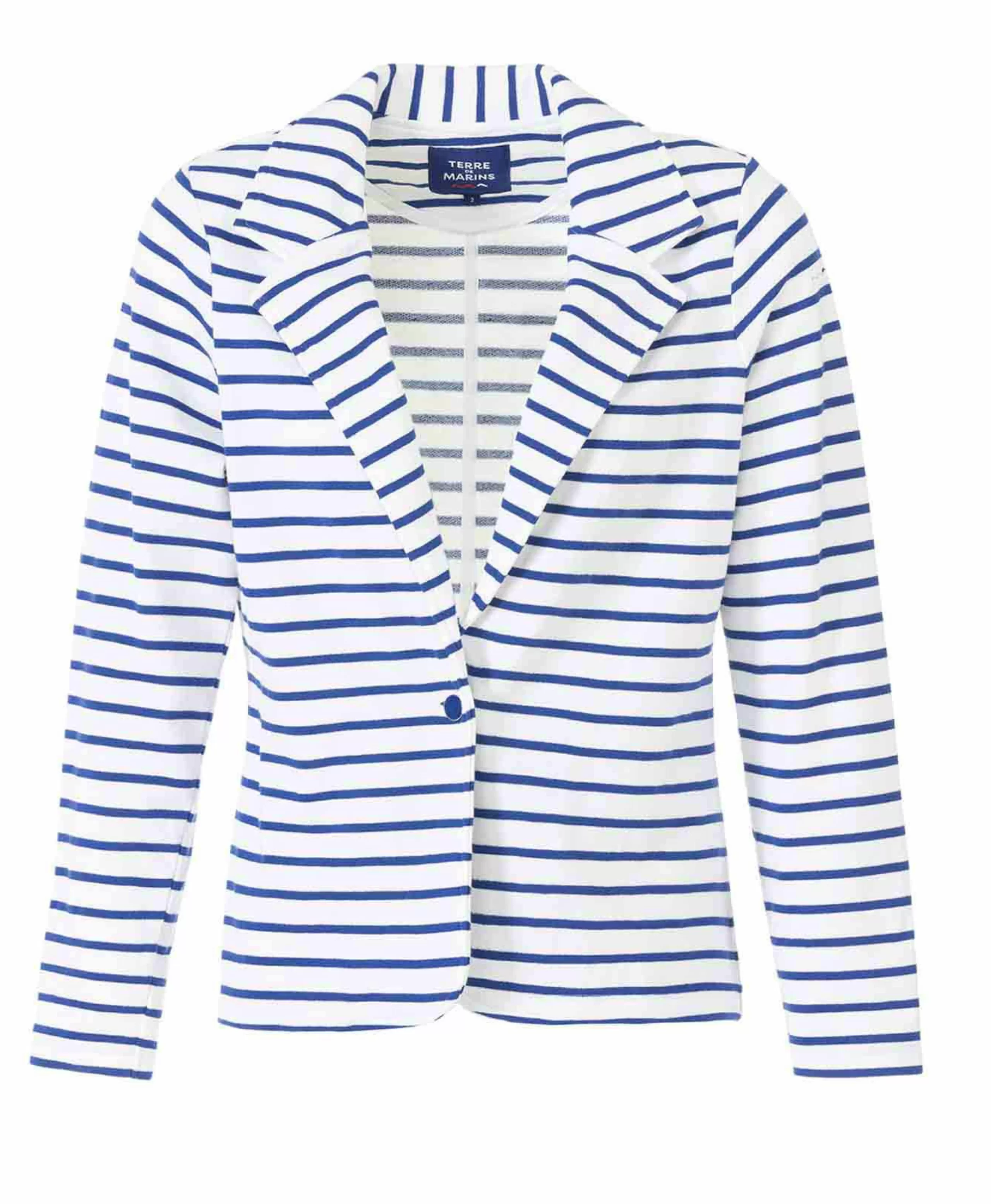 VESTE ML FOND BLANC OPTIC RAYE BLEU JACANA*Terre de Marins Cheap