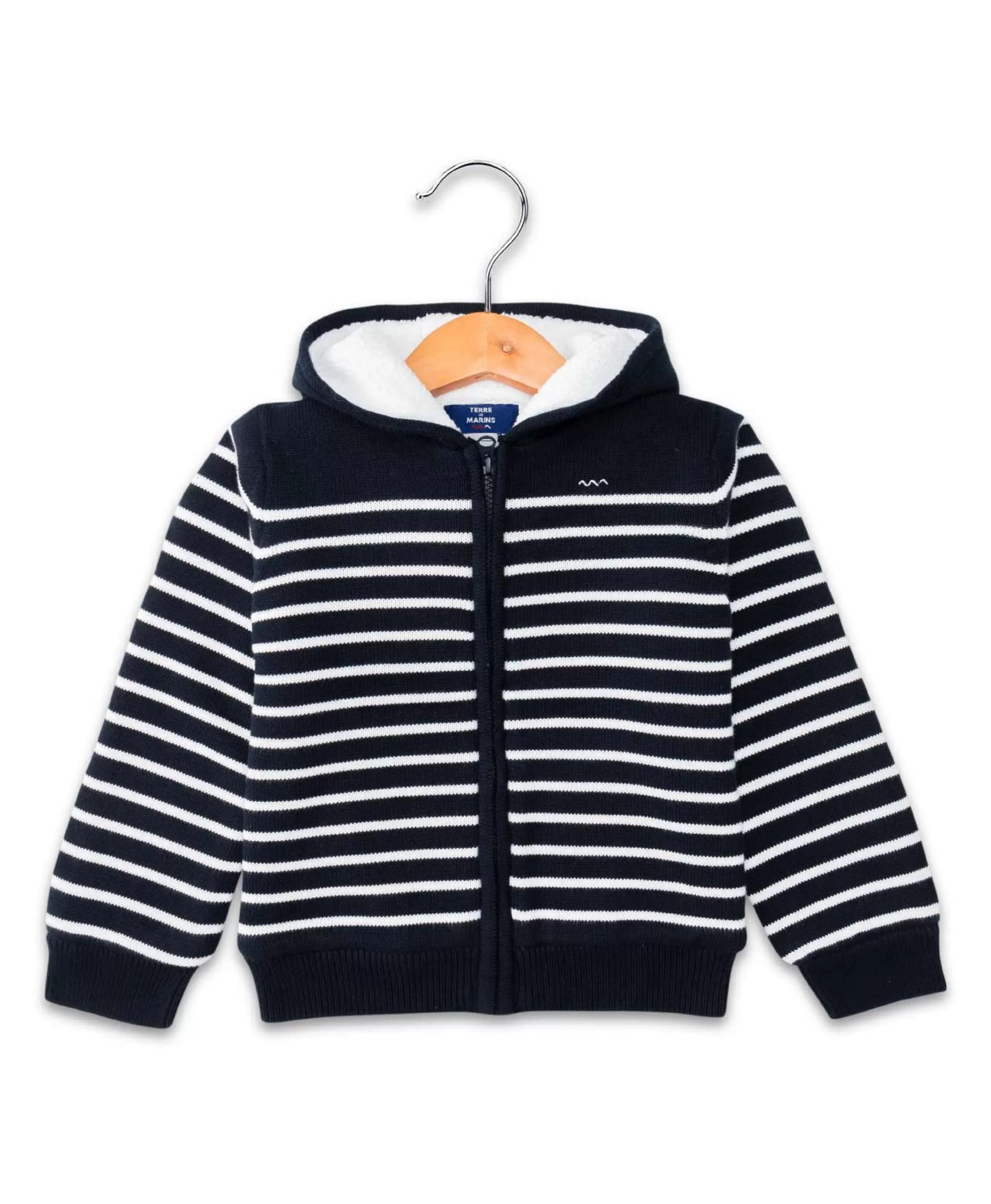 VESTE ML FOND INDIGO RAYE BLANC VRAYE*Terre de Marins Outlet