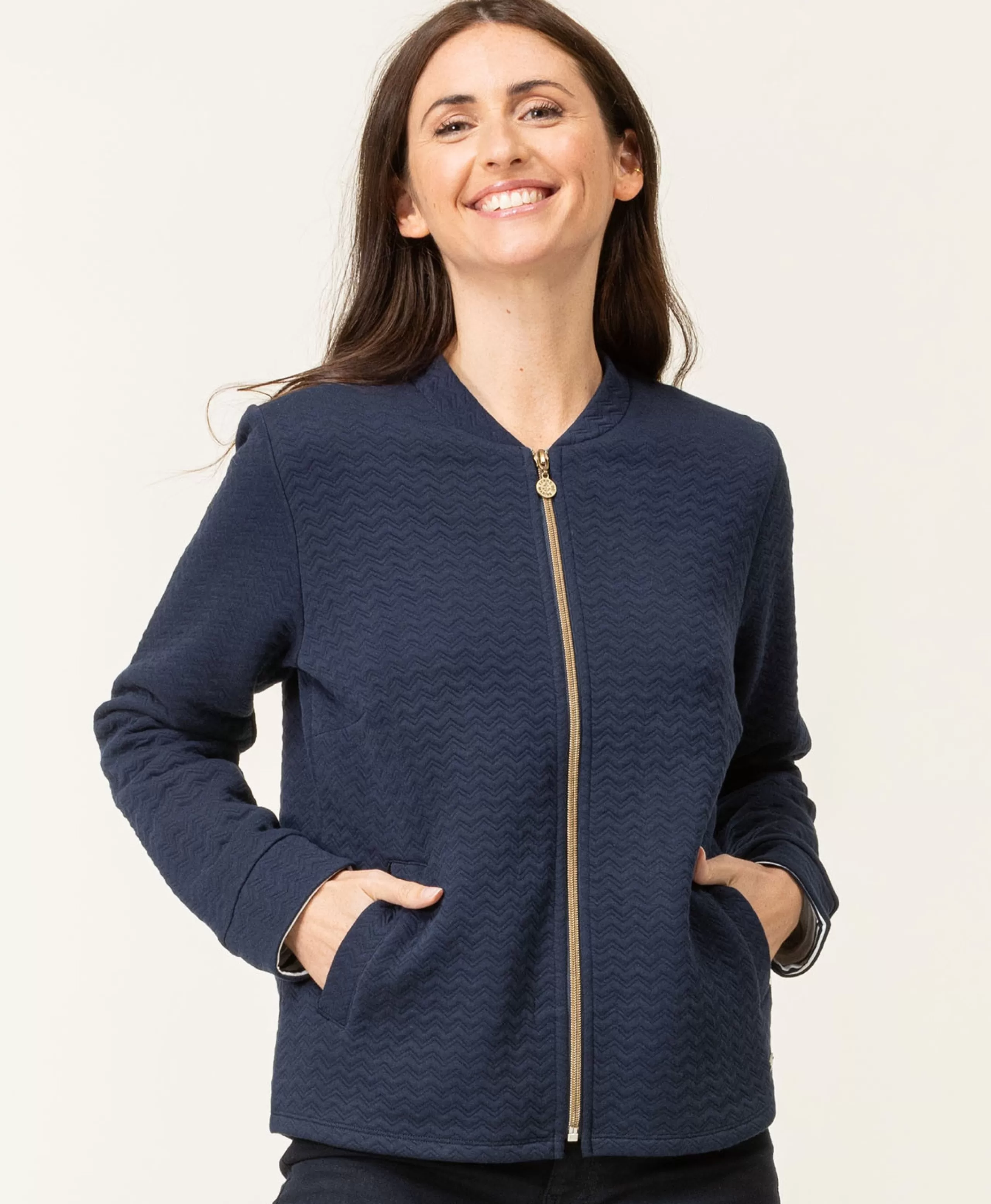 VESTE ML INDIGO VINELLE*Terre de Marins Clearance